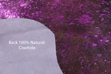 Pink Metallic Natural Hair-On Cowhide Rug - 6' 10" X 6' 5" - Golden Nile