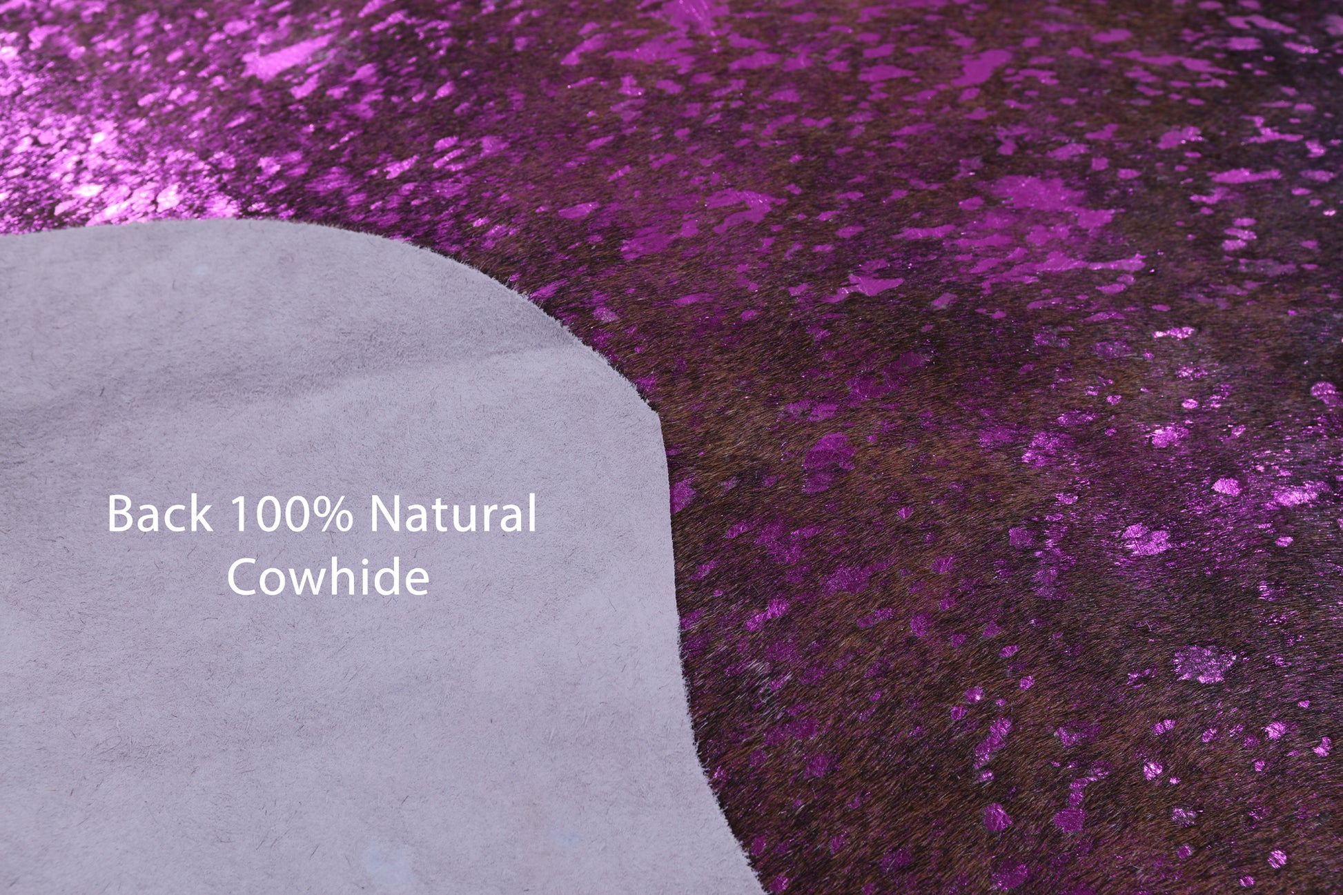 Pink Metallic Natural Hair-On Cowhide Rug - 6' 10" X 6' 5" - Golden Nile