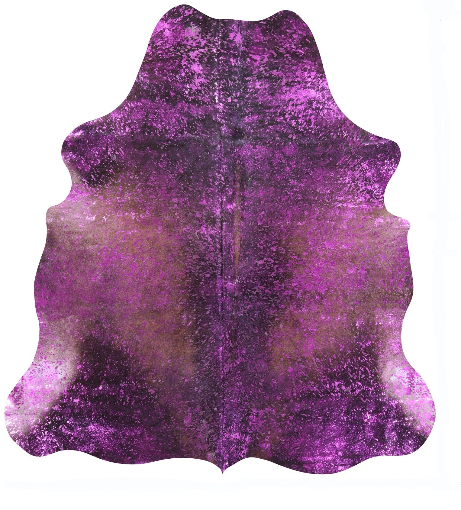 Pink Metallic Natural Hair-On Cowhide Rug - 6' 10" X 6' 5" - Golden Nile
