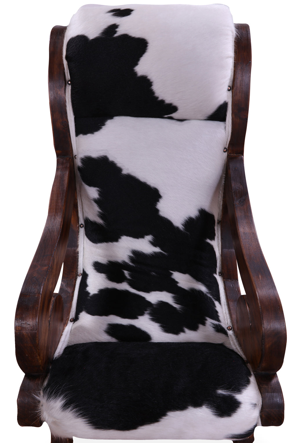 Hair-On Cowhide Handcrafted Reclaimed Wood Chair - Golden Nile
