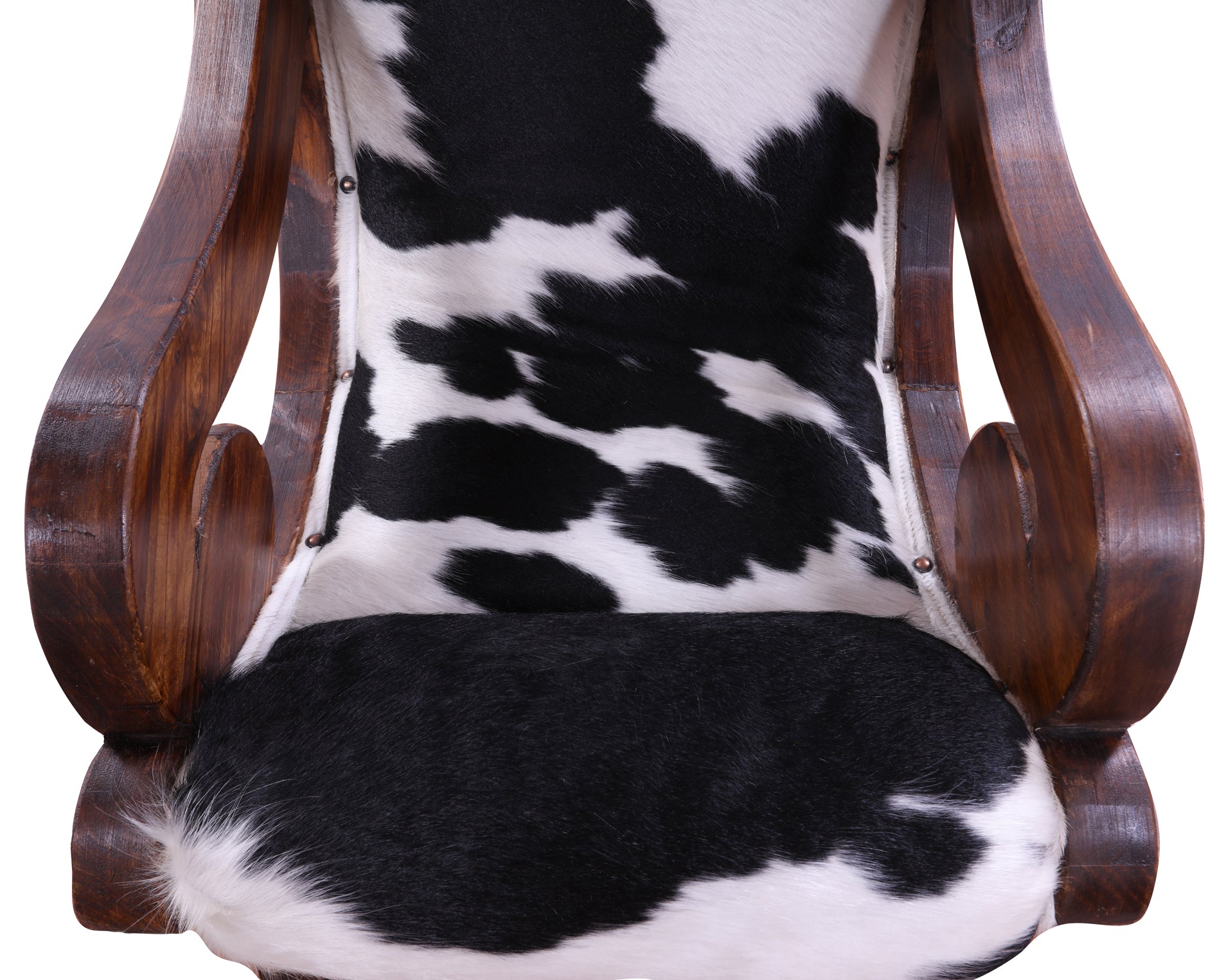 Hair-On Cowhide Handcrafted Reclaimed Wood Chair - Golden Nile