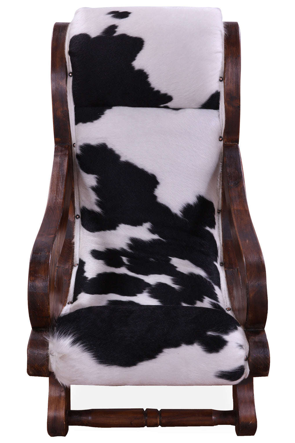 Hair-On Cowhide Handcrafted Reclaimed Wood Chair - Golden Nile