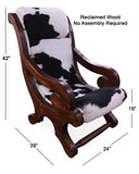 Hair-On Cowhide Handcrafted Reclaimed Wood Chair - Golden Nile