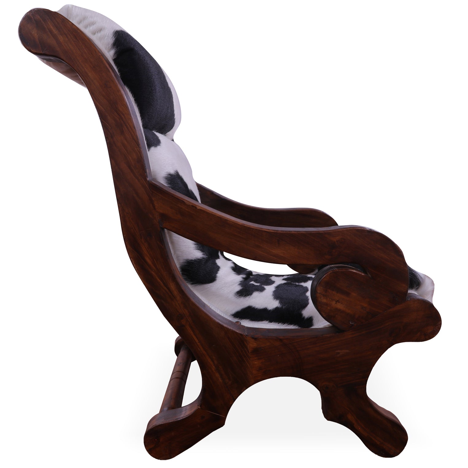 Hair-On Cowhide Handcrafted Reclaimed Wood Chair - Golden Nile
