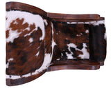 Hair-On Cowhide Handcrafted Reclaimed Wood Chair - Golden Nile