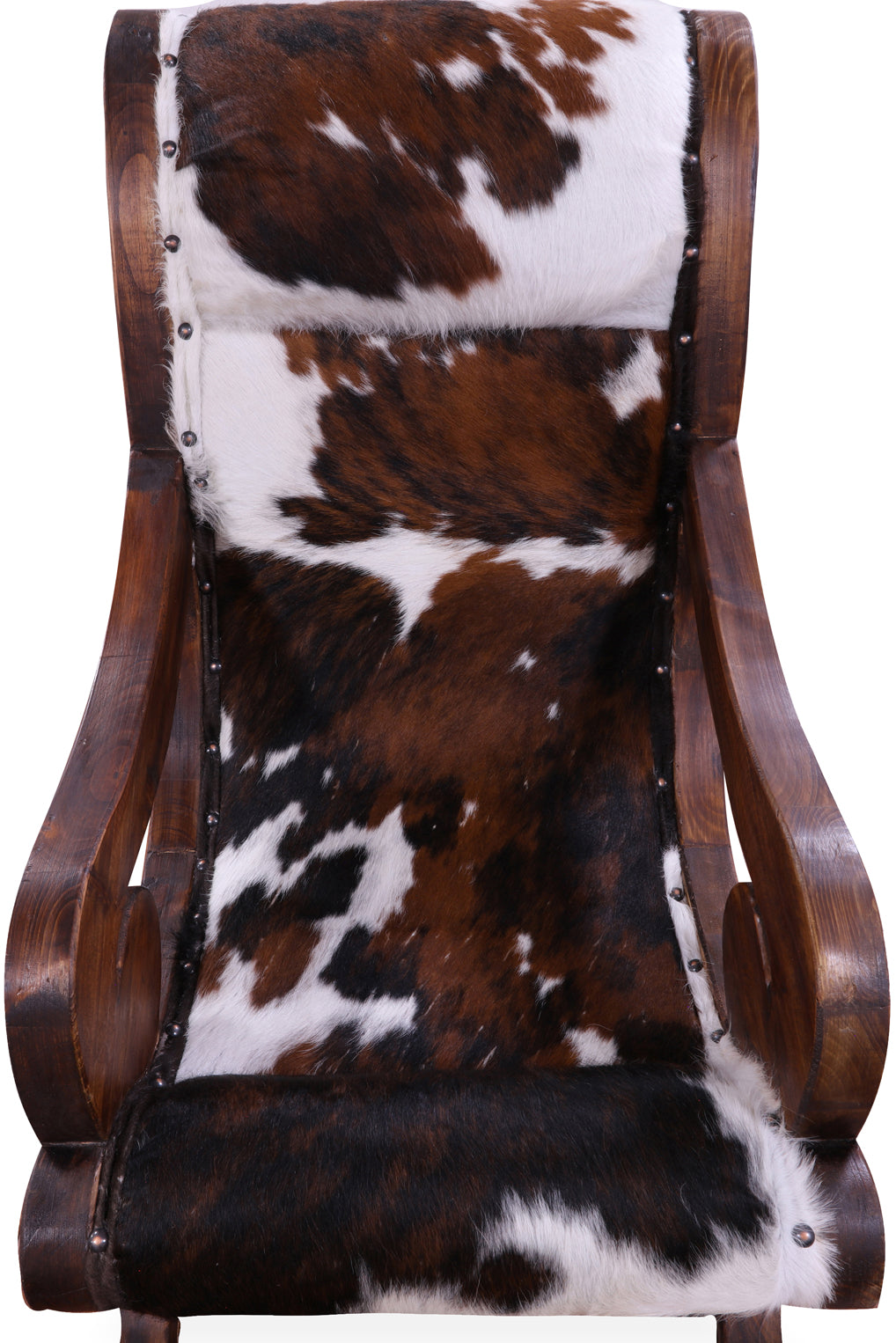 Hair-On Cowhide Handcrafted Reclaimed Wood Chair - Golden Nile
