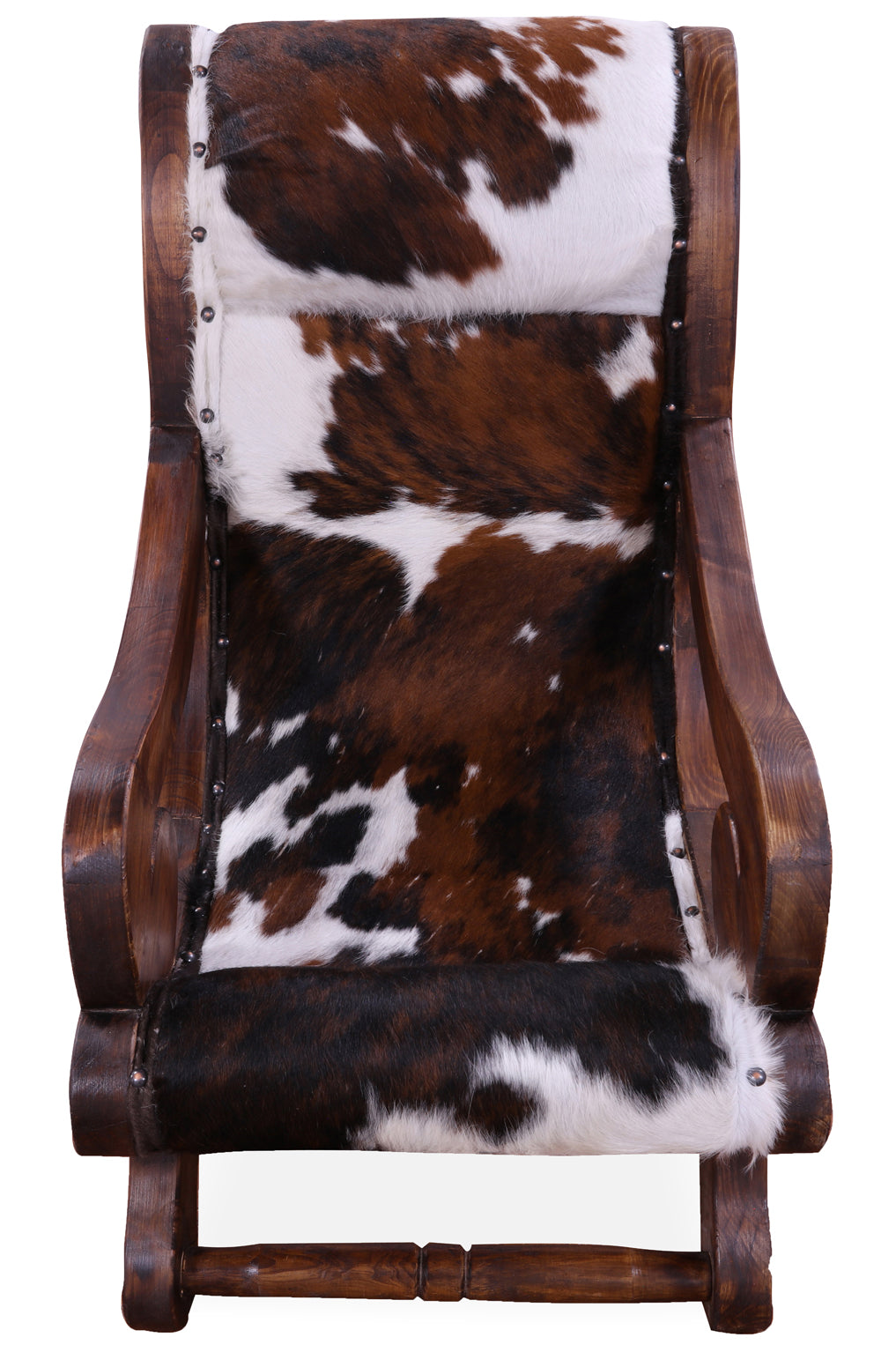 Hair-On Cowhide Handcrafted Reclaimed Wood Chair - Golden Nile