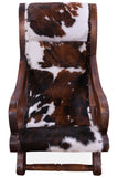 Hair-On Cowhide Handcrafted Reclaimed Wood Chair - Golden Nile