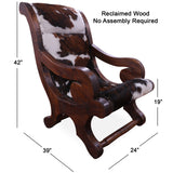 Hair-On Cowhide Handcrafted Reclaimed Wood Chair - Golden Nile