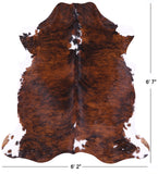 Natural Hair-On Cowhide Rug - 6' 7" X 6' 2" - Golden Nile