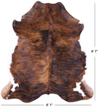 Natural Hair-On Cowhide Rug - 6' 7" X 6' 1" - Golden Nile