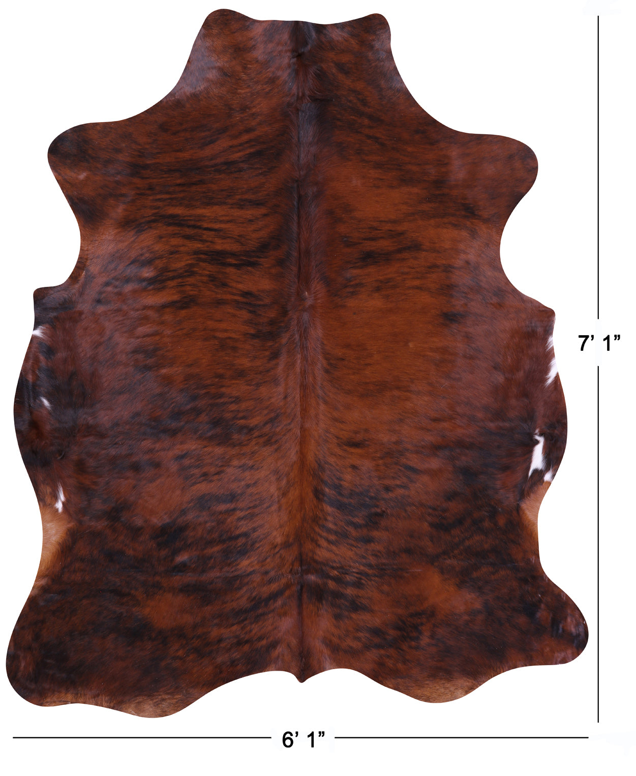 Natural Hair-On Cowhide Rug - 7' 1" X 6' 1" - Golden Nile