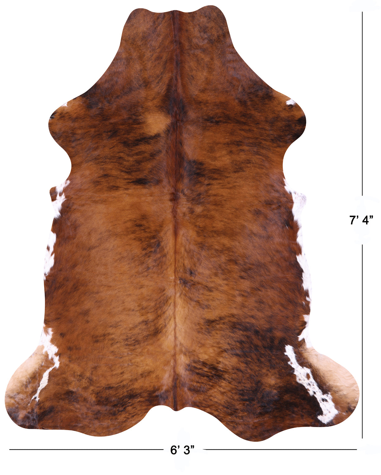 Natural Hair-On Cowhide Rug - 7' 4" X 6' 3" - Golden Nile
