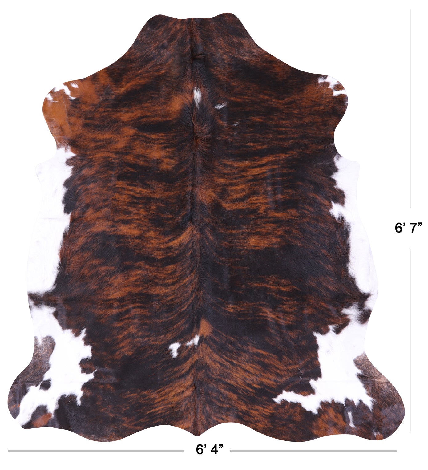 Natural Hair-On Cowhide Rug - 6' 7" X 6' 4" - Golden Nile