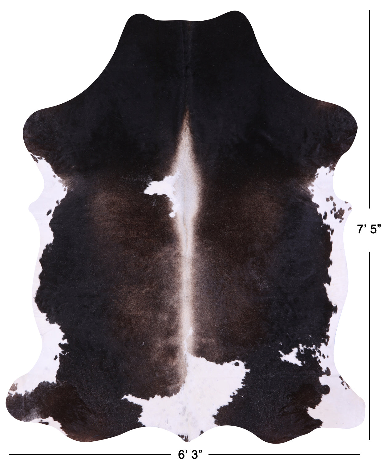 Natural Hair-On Cowhide Rug - 7' 5" X 6' 3" - Golden Nile