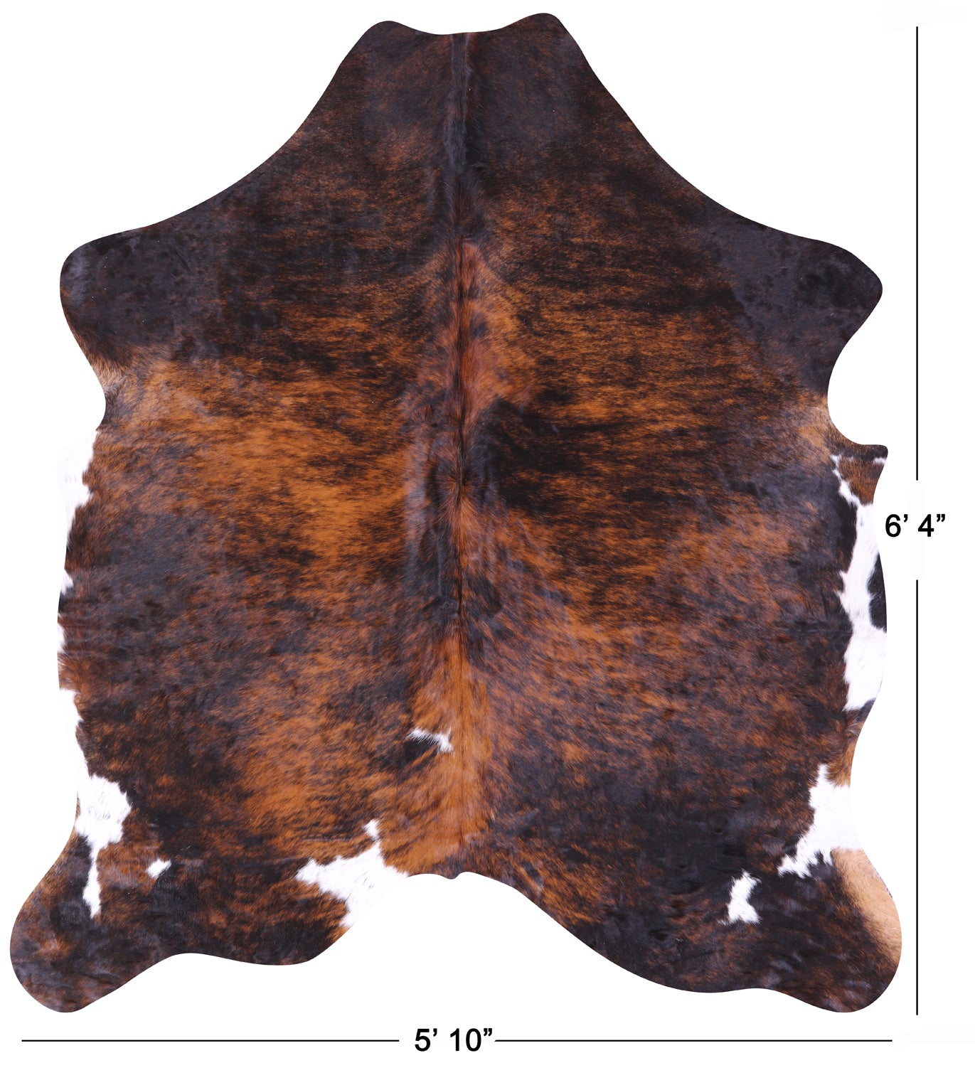 Natural Hair-On Cowhide Rug - 6' 4" X 5' 10" - Golden Nile