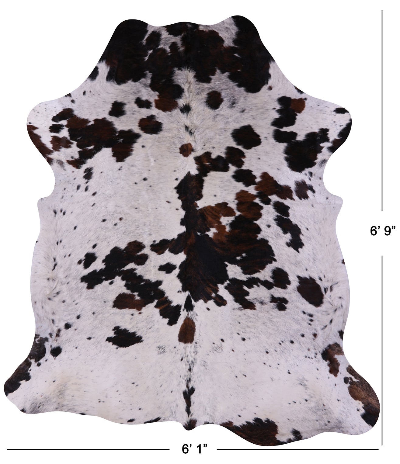 Natural Hair-On Cowhide Rug - 6' 9" X 6' 1" - Golden Nile
