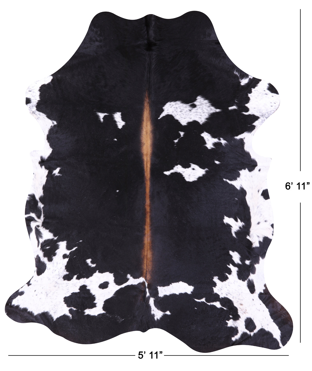 Natural Hair-On Cowhide Rug - 6' 11" X 5' 11" - Golden Nile