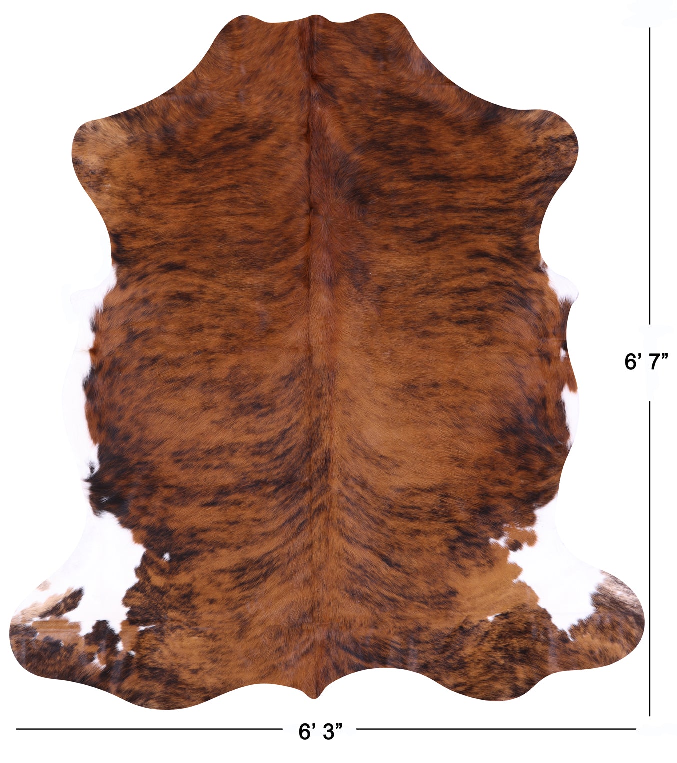 Natural Hair-On Cowhide Rug - 6' 7" X 6' 3" - Golden Nile
