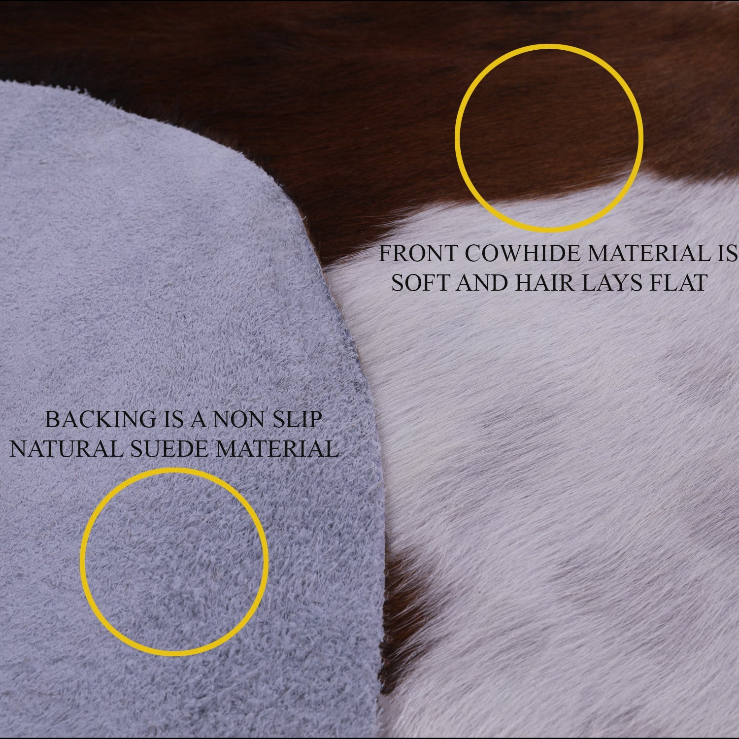 Brown Natural Hair-On Cowhide Rug - 7' 11" X 7' 4" - Golden Nile