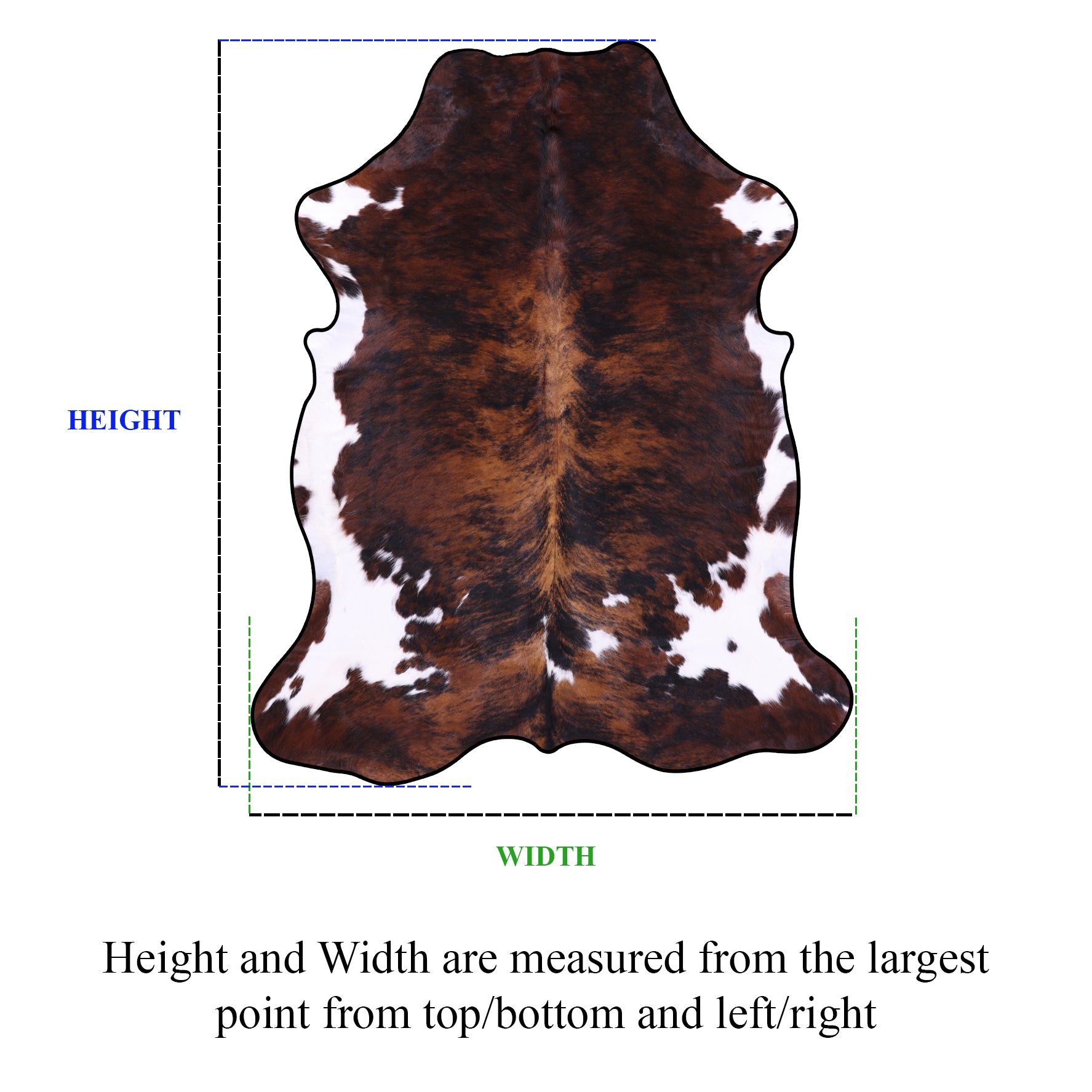 Brown Natural Hair-On Cowhide Rug - 6' 6" X 5' 8" - Golden Nile