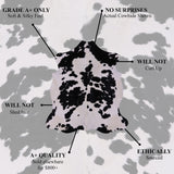 Black & White Natural Hair-On Cowhide Rug - 6' 9" X 6' 3" - Golden Nile