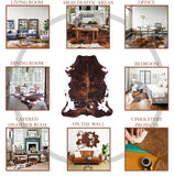 Brown Natural Hair-On Cowhide Rug - 6' 6" X 5' 8" - Golden Nile