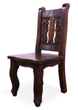 Reclaimed Wood Dining Chair - Handcarved Back - Golden Nile