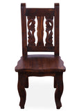 Reclaimed Wood Dining Chair - Handcarved Back - Golden Nile