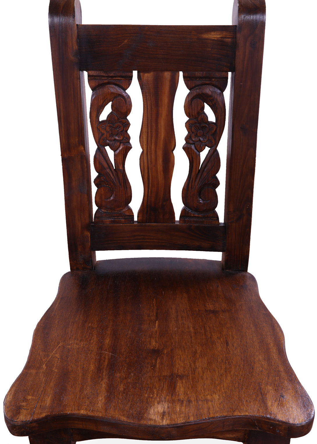 Reclaimed Wood Dining Chair - Handcarved Back - Golden Nile