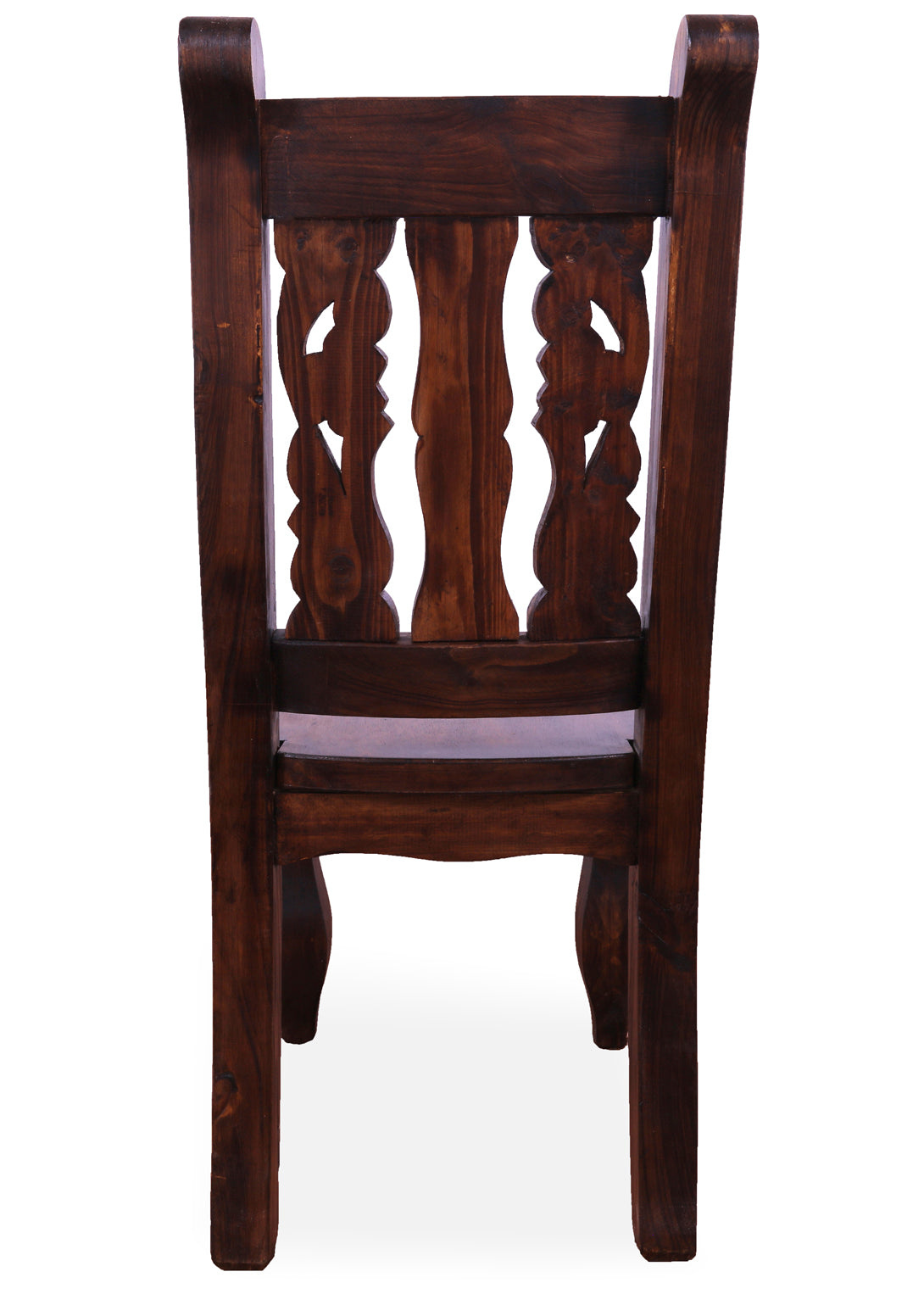 Reclaimed Wood Dining Chair - Handcarved Back - Golden Nile