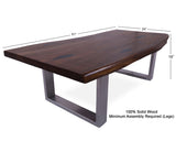 Solid Wood Coffee Table With Silver Legs - Golden Nile