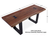 Solid Wood Bench & U Shape Grey Legs - Golden Nile