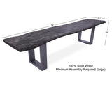 Grey Solid Wood Dining Bench With Metal Legs - Golden Nile