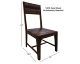 Solid Wood Dining Chair Set of Two With Texture - Golden Nile