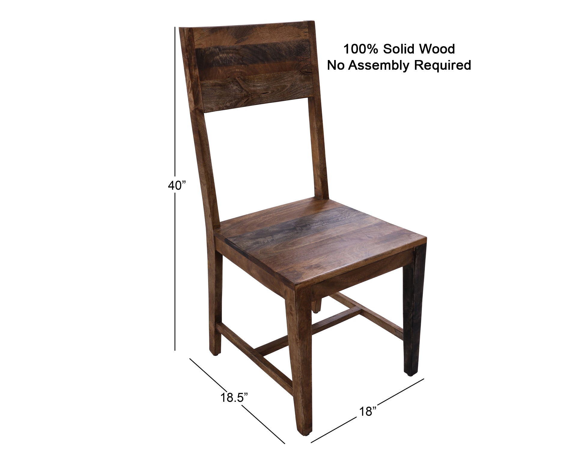 Solid Wood Dining Chair Set of Two - Golden Nile