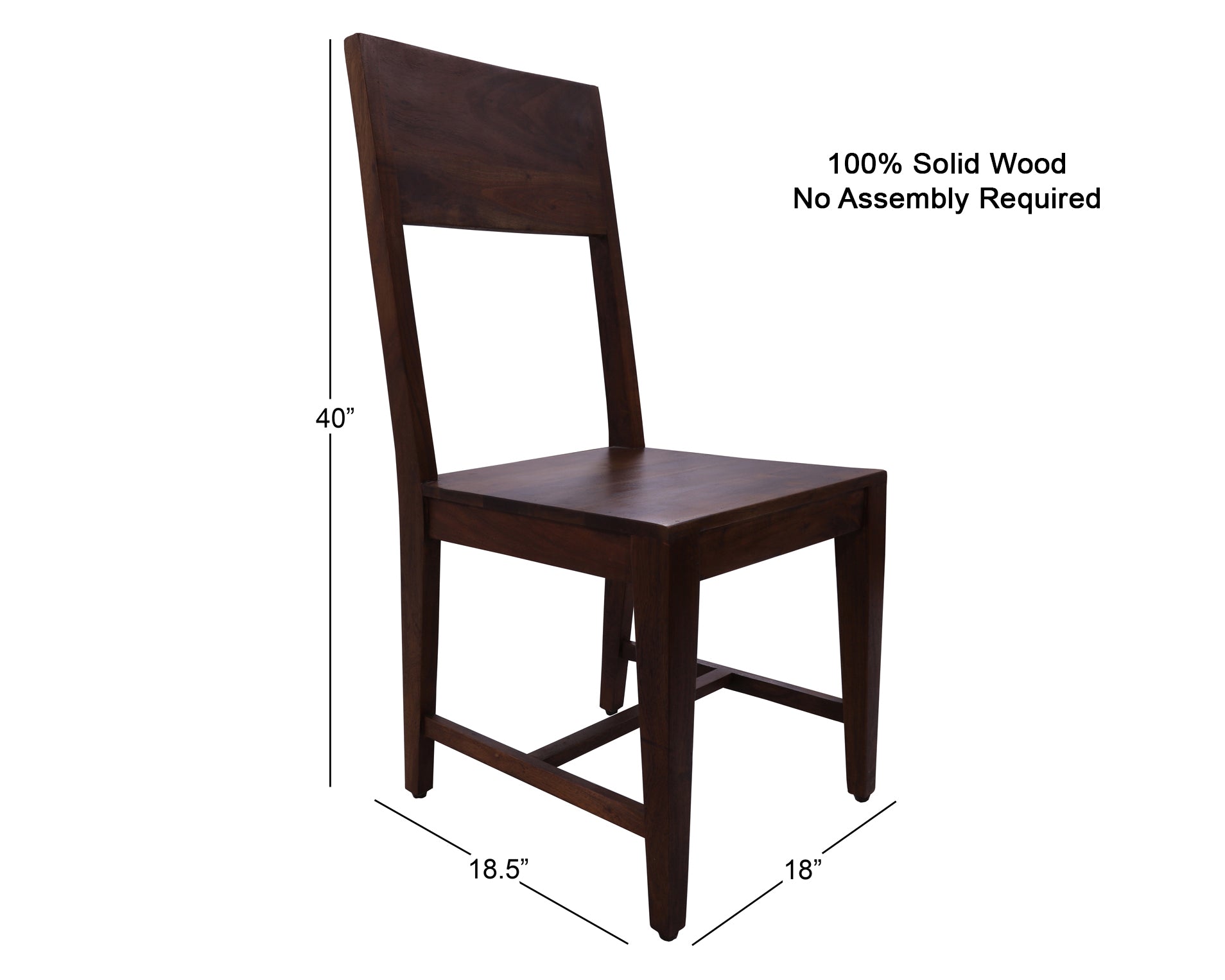 Solid Wood Dining Chair Set of Two - Golden Nile