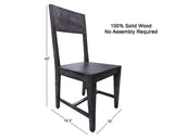 Grey Solid Wood Dining Chair Set of Two - Golden Nile