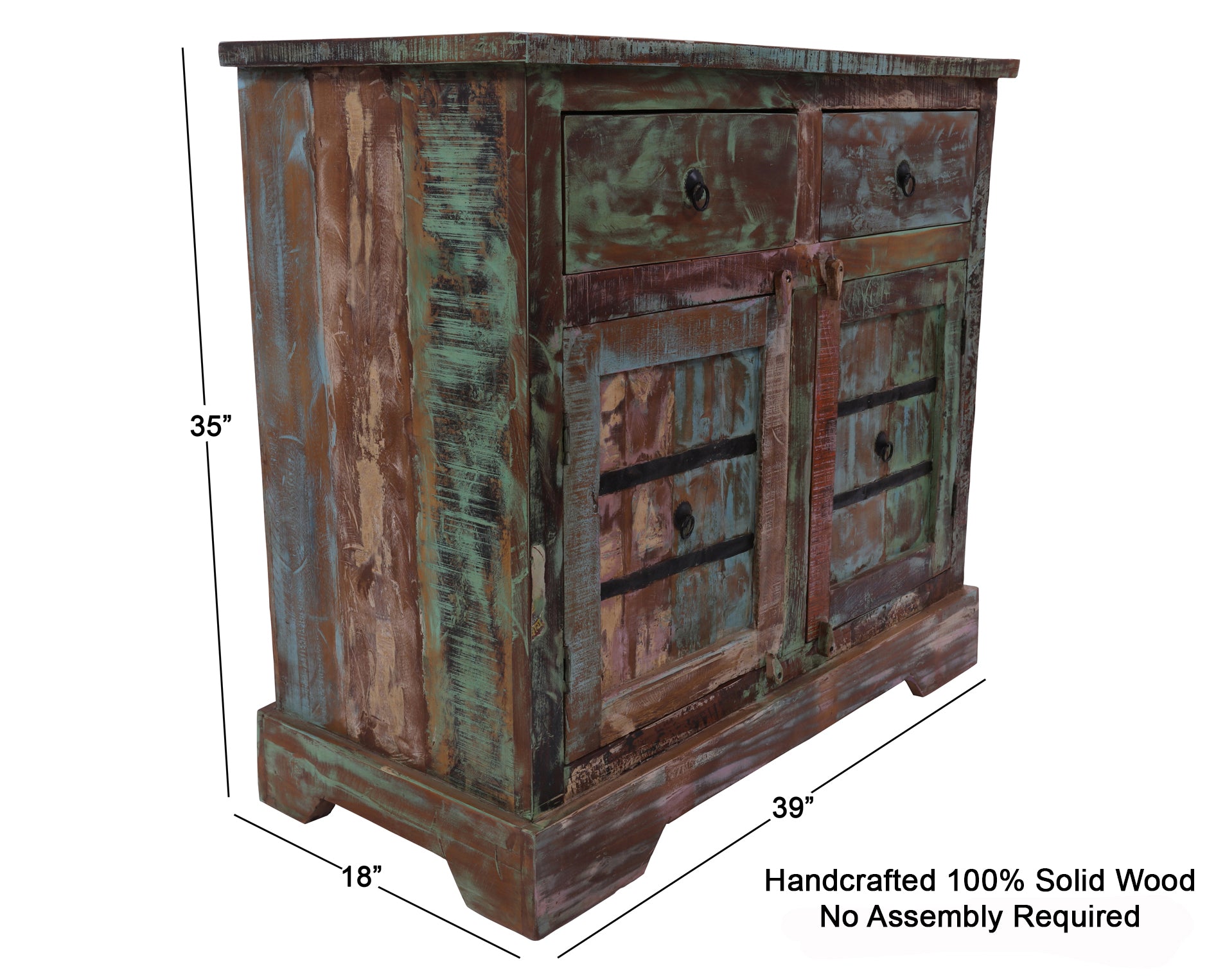 Solid Wood Handcrafted Sideboard Table 35" - Golden Nile