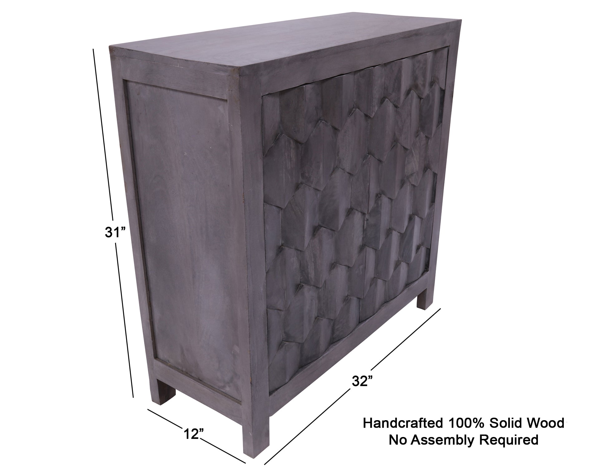 Solid Wood Handcrafted Sideboard 31" - Golden Nile