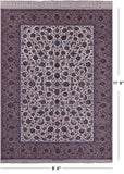 Ivory Signed Isfahan Wool & Silk Rug - 8' 4" X 11' 8" - Golden Nile