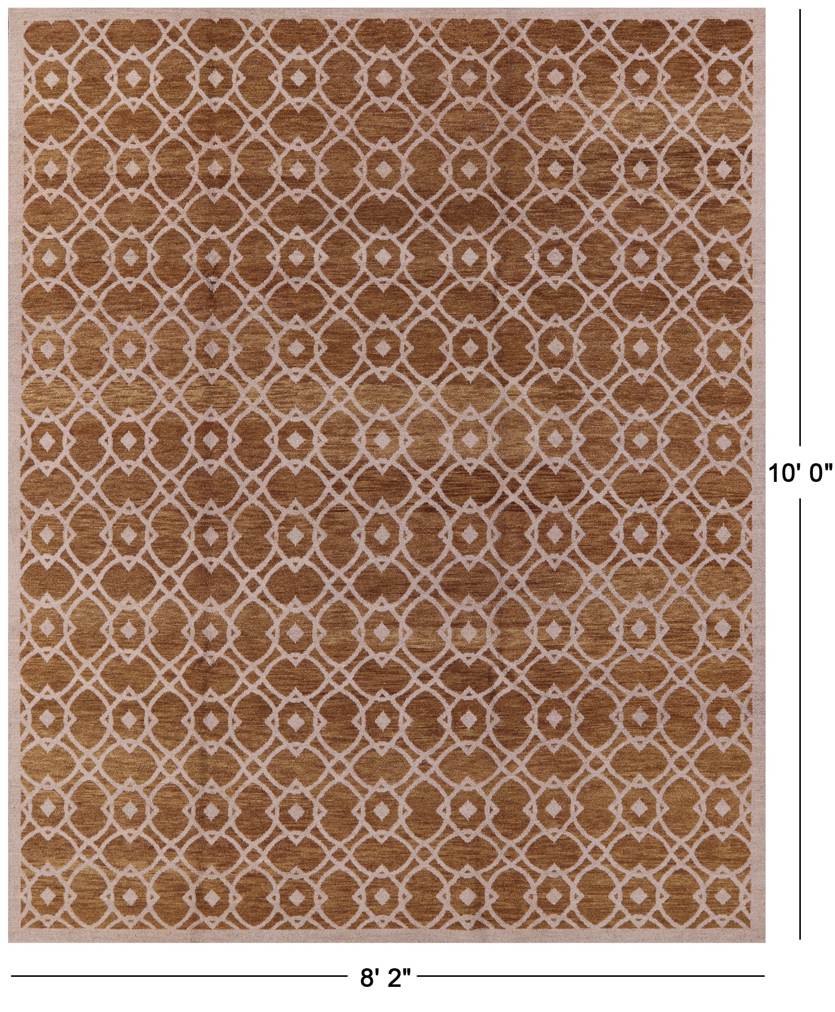 Modern Handmade Wool Rug - 8' 2" X 10' 0" - Golden Nile