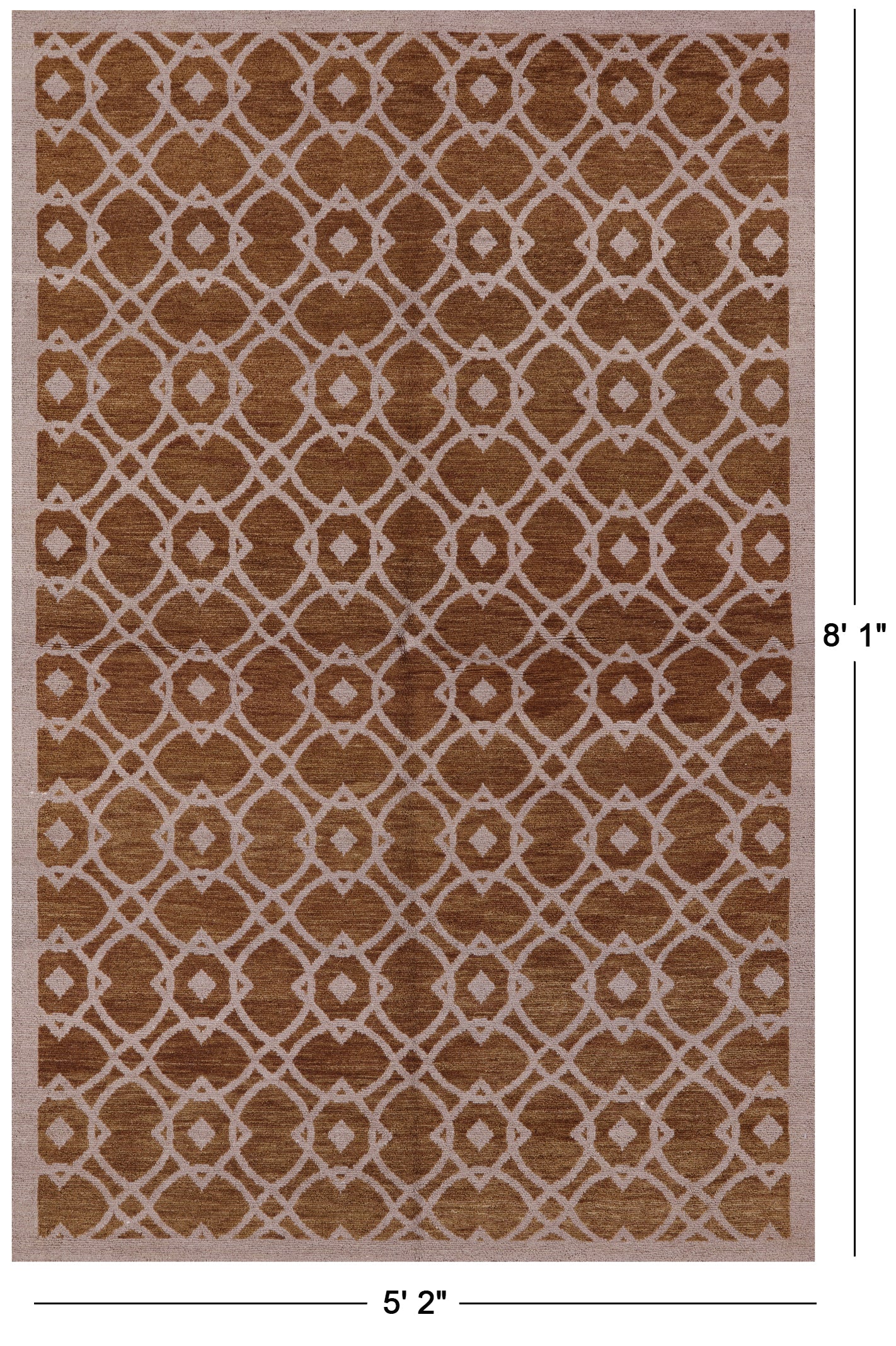 Modern Handmade Rug - 5' 2" X 8' 1" - Golden Nile
