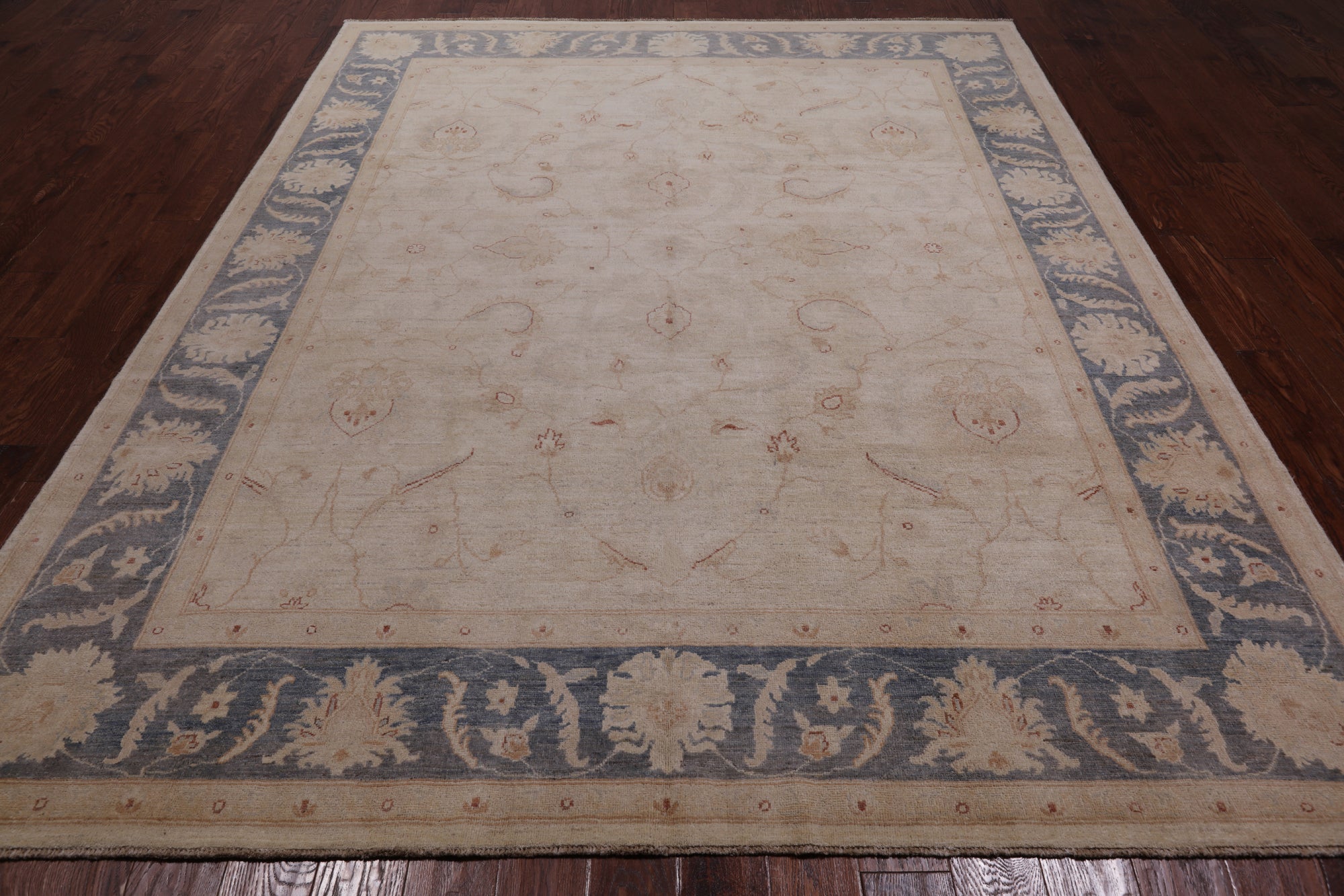 Ivory Peshawar Hand Knotted Wool Rug - 8' 2" X 10' 0"