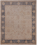 Ivory Peshawar Hand Knotted Wool Rug - 8' 2" X 10' 0"