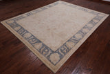 Ivory Peshawar Hand Knotted Wool Rug - 8' 2" X 10' 0"