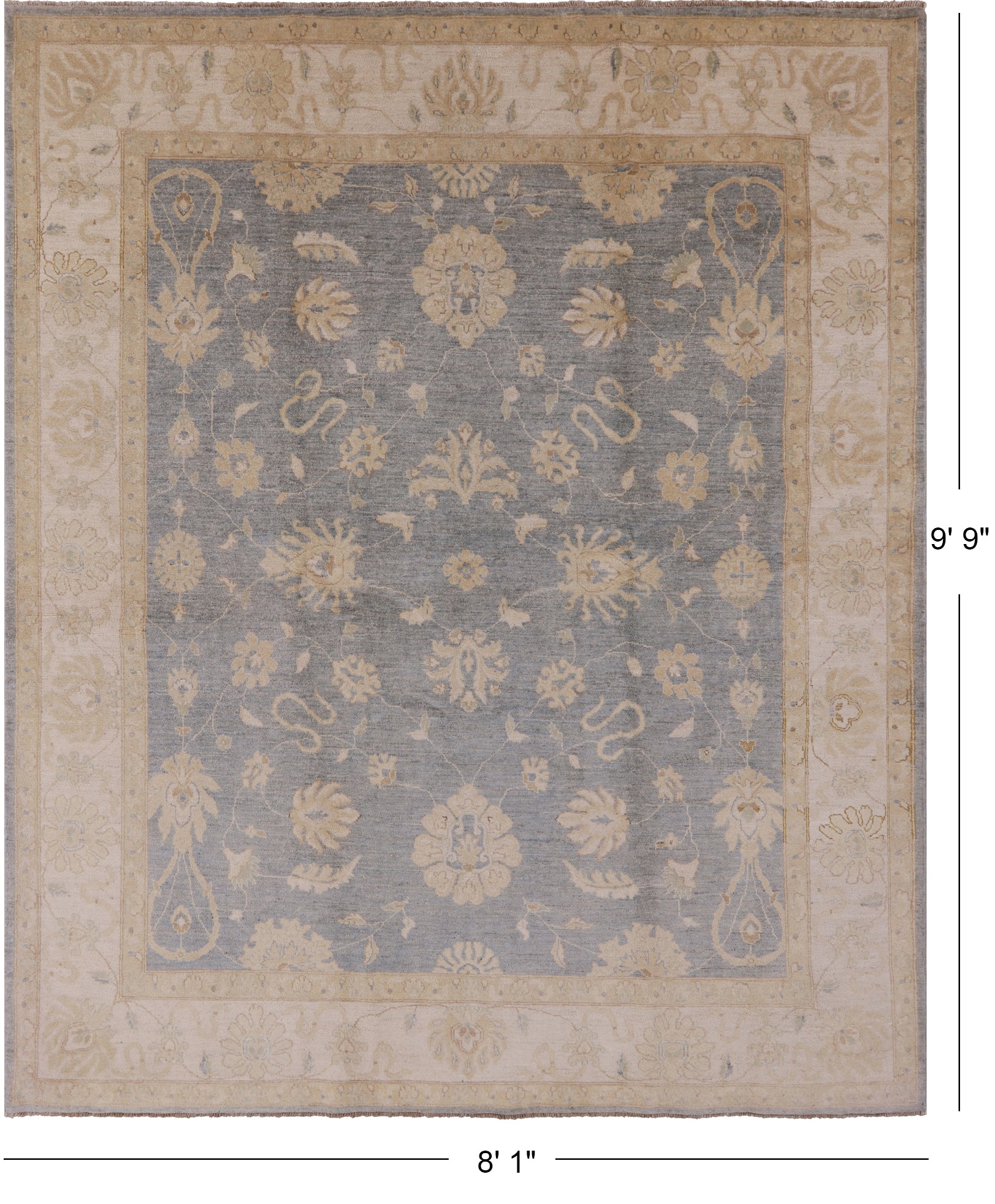 Peshawar Hand Knotted Rug - 8' 1" X 9' 9" - Golden Nile