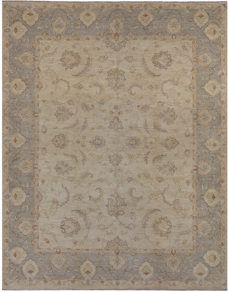 Ivory Peshawar White Wash Area Rug - 8' 2" X 10' 7"
