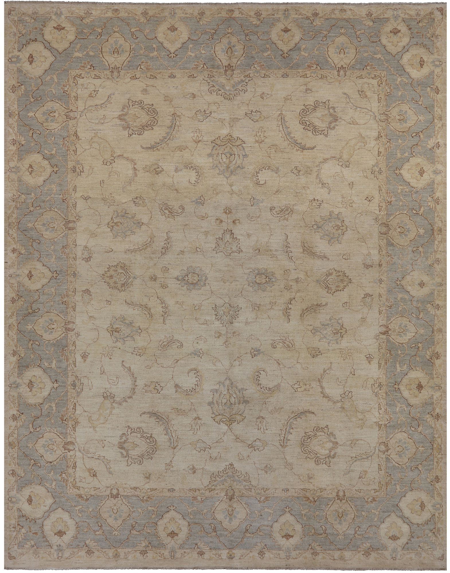 Ivory Peshawar White Wash Area Rug - 8' 2" X 10' 7"