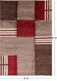 SUPER SALE Persian Gabbeh Hand Knotted Wool Rug - 6' 10" X 9' 10"